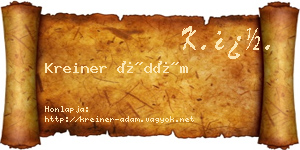 Kreiner Ádám névjegykártya